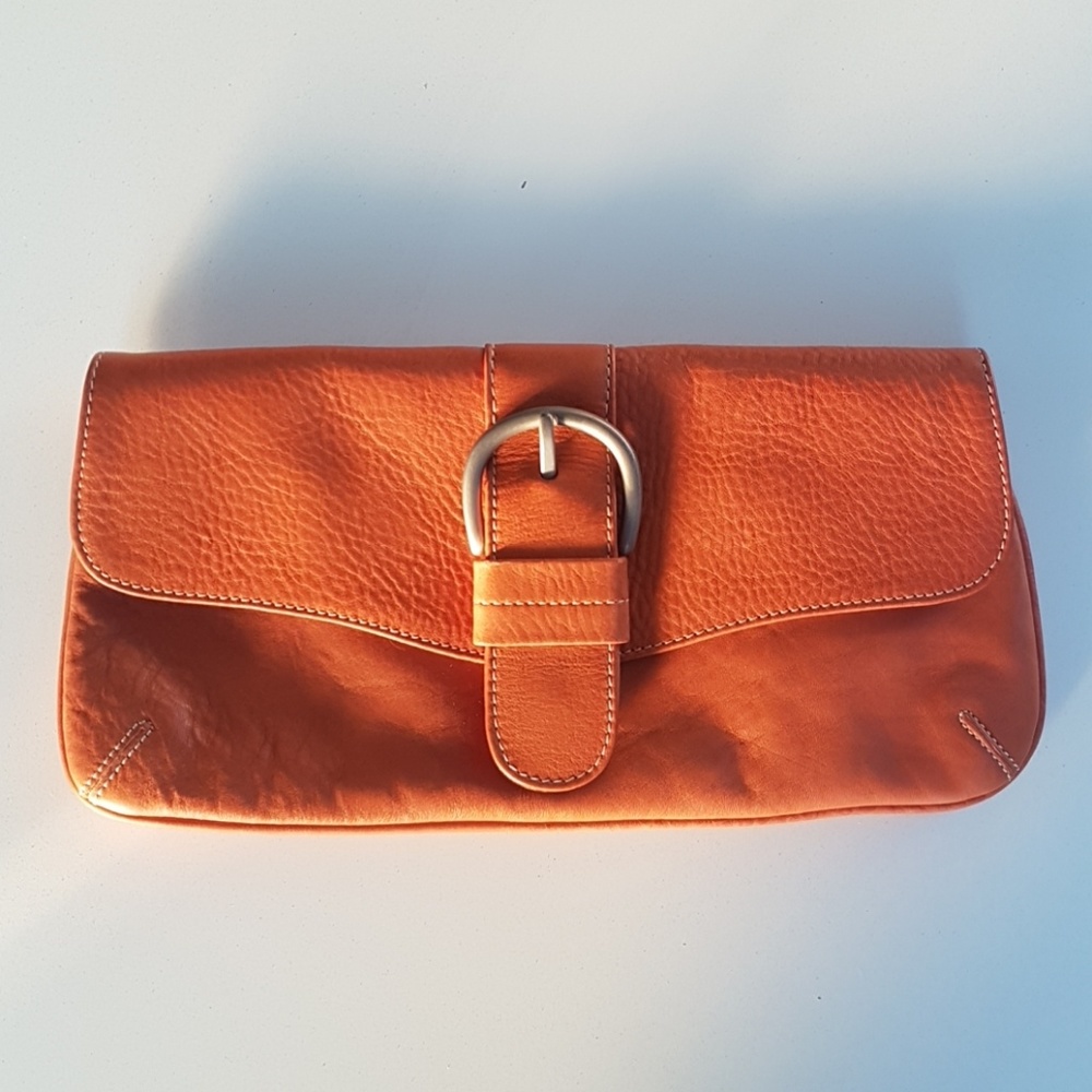 Leather Foldover Clutch
